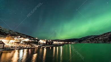 Coastal Aurora borealis over Norway
