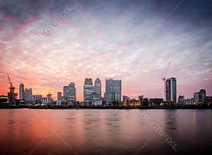 Canary Wharf sunset, London