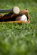 Baseball Glove, Bat and Ball