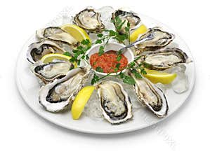 Fresh oysters plate