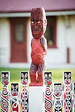 Maori carving sculpture in Rotorua, New Zealand