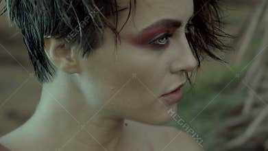 Beautiful amazon woman warrior