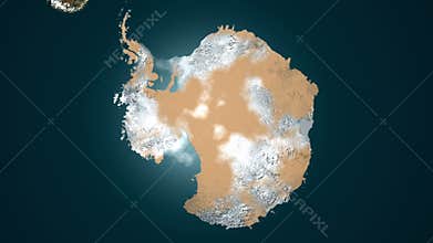 Global warming - Antarctic ice melts, vegetation is reborn. 4K animation.