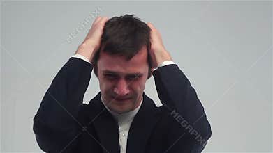 Stock Market Loss Gesture, Failure, Stressed Businessman