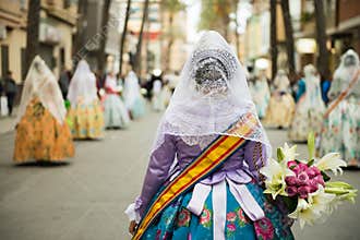 Fallas parade in Valencia.