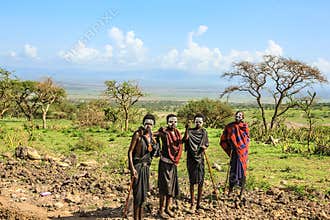 Maasai warriors after circumcision ceremony
