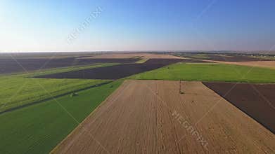 Fields with various types of agriculture