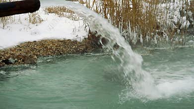 Water jet of hydrogen sulfide source