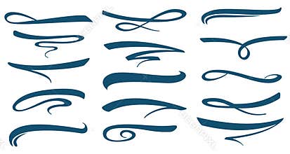 Vector marker stroke line lettering underlines collection