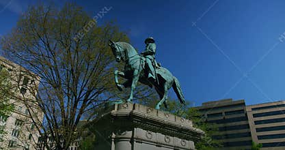 Statue of rider on horseback