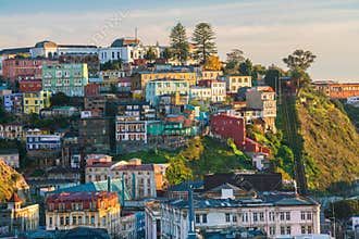 Colorful buildings of Valparaiso, Chile