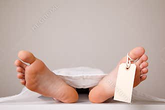 Two feet of a dead body