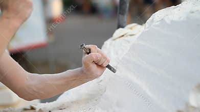 Craftsman profession in art class working
