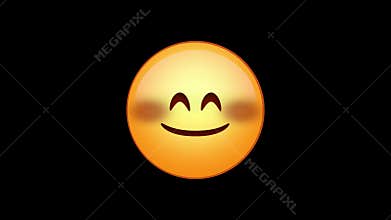 Blushing Emoji Animated Loops with Alpha Channel