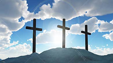 Three cross on Calvary hill