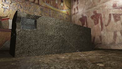 Animated pharaoh tomb in ancient Egypt