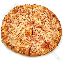 Cheese Pizza on White Background