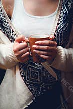 Girl with a cup of coffee