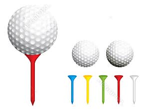 Golf ball and tees