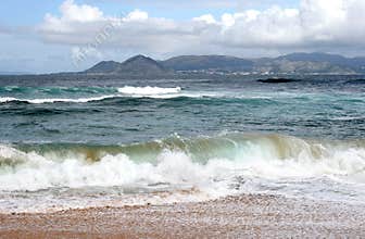 Rolling waves along the west coast of Spain