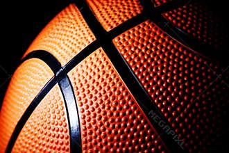 Macro of a basketball