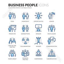 Line Business People Icons