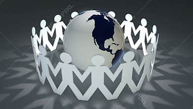 People holding hands around the world