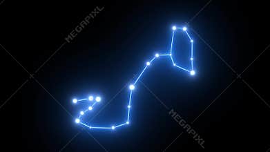 Zodiac Scorpio Star Constellation Forming in Glowing Light