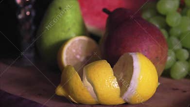 Still life with fruits on wood