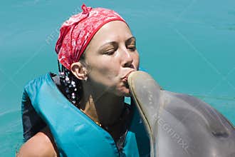 Kissing a Dolphin