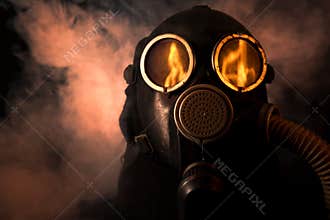 Man in gas mask