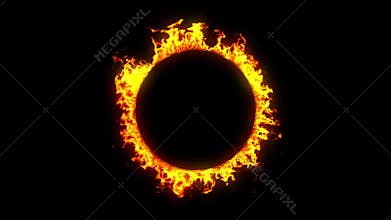Beautiful Ring of Fire Looped. HD 1080. Alpha channel
