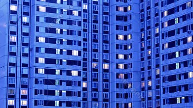 Apartment house Windows illuminated