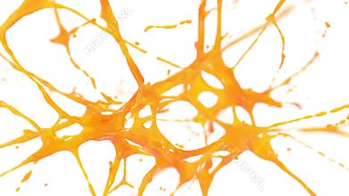 Burst of yellow juice or paint