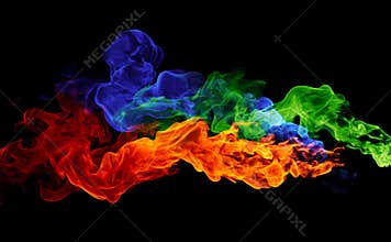 Color fire - red, blue & green flames
