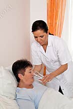 Nurse in aged care for the elderly