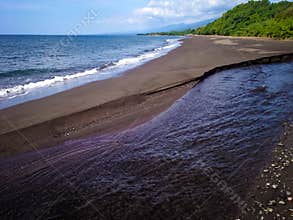 Seashore Horizon With River Beach Outlet Scenery At Umeanyar Village