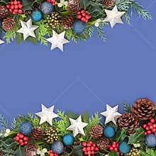 Christmas and Winter Background Border Composition