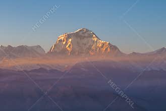 Dhaulagiri massif in Nepal seen from Poonhill