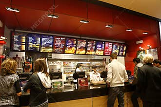 Customers buying fast food