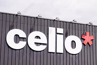 Bordeaux , Aquitaine / France - 07 02 2020 : celio sign text and cross logo on store wall for men clothing
