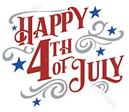 Happy 4th of July Independence Day Text Banner