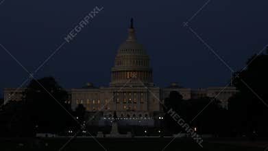 United States Capitol and the Senate Building, Washington DC USA at night