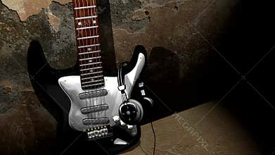 Electric guitar on the wall