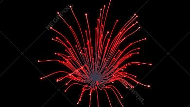 4k Optical fibers light signal,high speed internet connection.Fiber optics.
