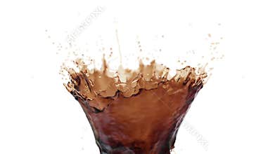 Tea drink splash on white