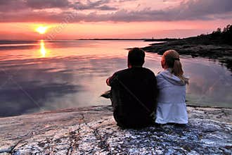 Finland: Sunset by gulf of finland