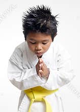 Karate boy bowing