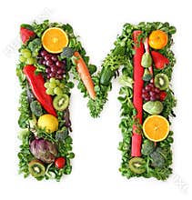 Fruit and vegetable alphabet