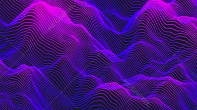 Abstract background with wavy neon ultraviolet lines